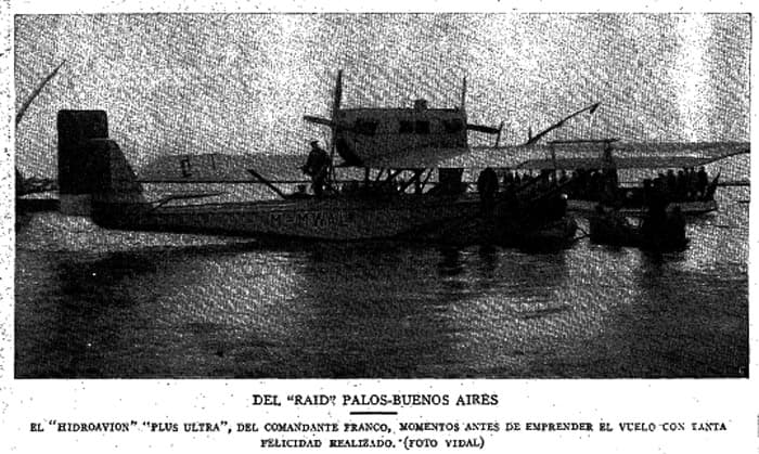 Ilustración El 'HIDROAVION' el plus ultra, comandado por Ramón Franco, 1926